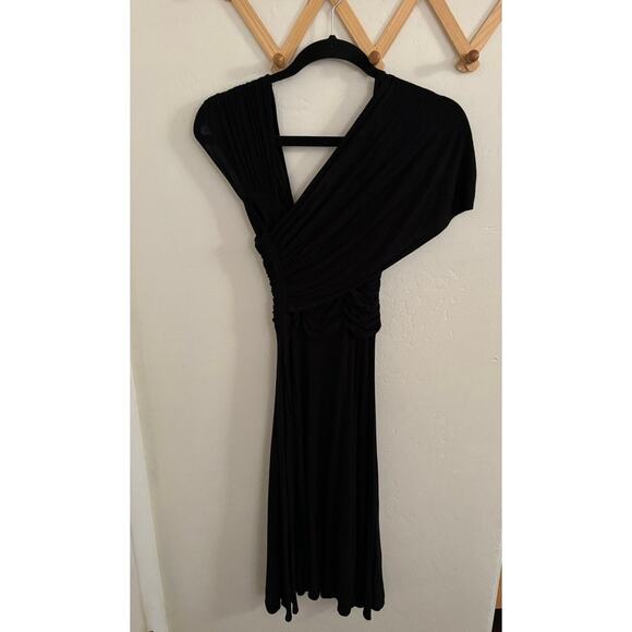 Anthropologie Black One-Shoulder Mini Dress - Picture 2 of 12